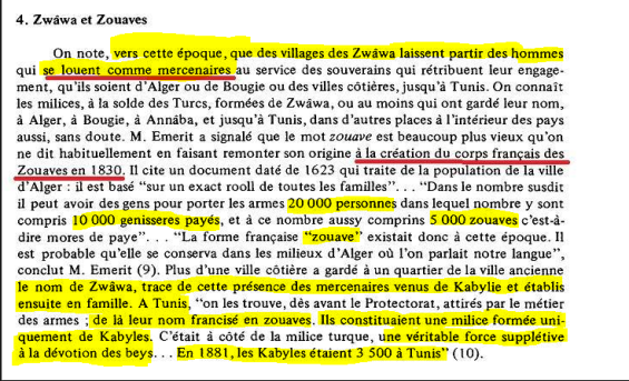 عدد الزوافا الزواوا ومساعدتهم الفرنسيين في احتلال المدن الجزائرية والتونسية